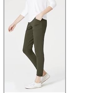 J Jill 4x Ruched-Hem Pants w/pockets in Peat Moss